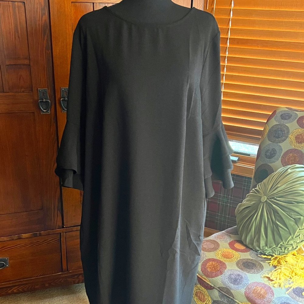 Soft Surroundings Black Flutter Sleeve Dress Size Large